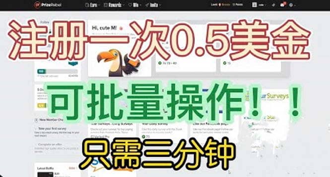 国外项目注册一次0.5美金 只需三分钟无脑操作 可批量放大 小白工作室福利-掘金网