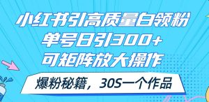 小红书引高质量白领粉,单号日引300+,可放大操作,爆粉秘籍!30s一个作品-掘金网