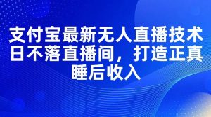支付宝最新无人直播技术，日不落直播间，打造正真睡后收入-掘金网
