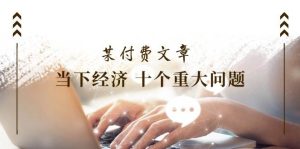 某付费文章《当下经济 十个重大问题》覆盖了大家关心的全部经济类话题-掘金网