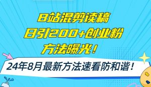 B站混剪读稿日引200+创业粉方法4.0曝光，24年8月最新方法Ai一键操作 速...-掘金网