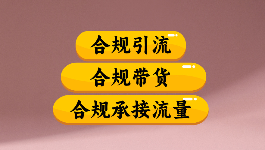 合规引流、合规并且高效地做带货、合规承接流量(揭秘)-掘金网